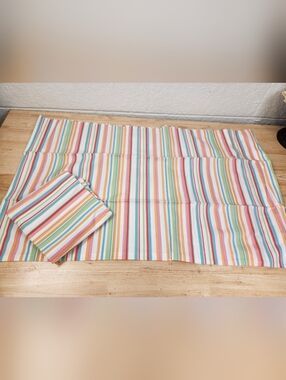 Pottery Barn Teen Wahine Striped Set Of 2 Queen Size Pillowcase NOS Tropical